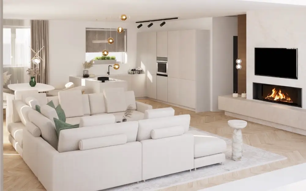 A 30,28 m²-es nappali látványterve – 2
